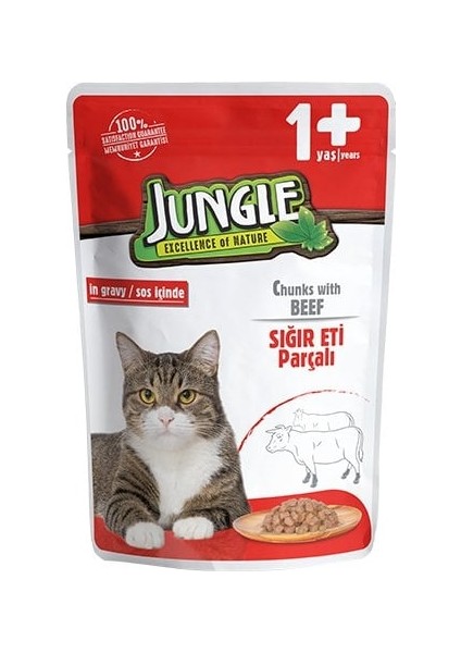 Parçalanmış Sığır Etli Yetişkin Kedi Maması 100 gr