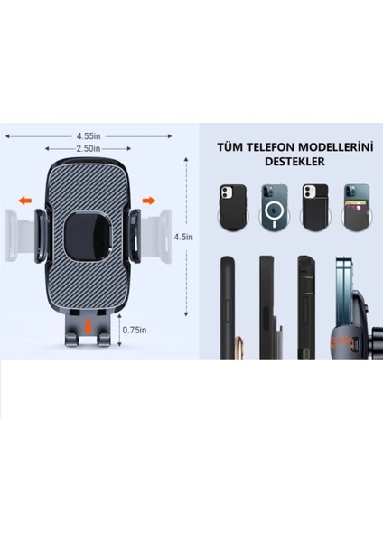 My Black Araç Içi Otomatik Telefon Tutucu Cam ve Torpido Için Telefon Tutucu