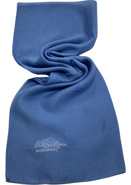 Abiye Indigo Düz Renk Şal 1-26769