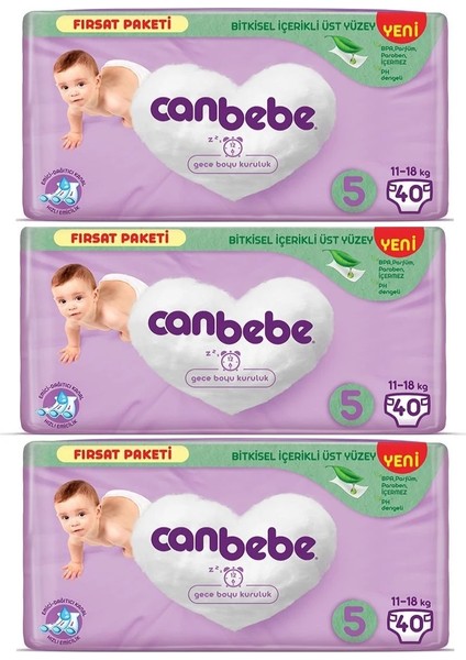5 Beden Bebek Bezi Junior 11-18KG Fırsat Paketi 120 Adet