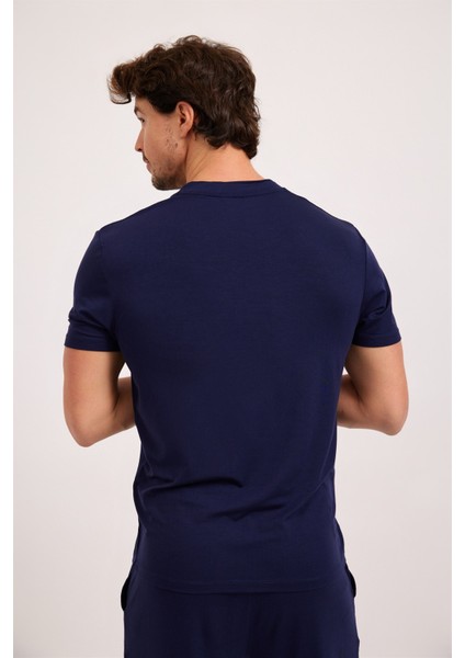 Erkek Silver V Yaka Pijama Üst Lacivert