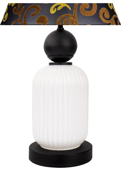 Lotus Opal Black - White Koni Cam Abajur modelleri