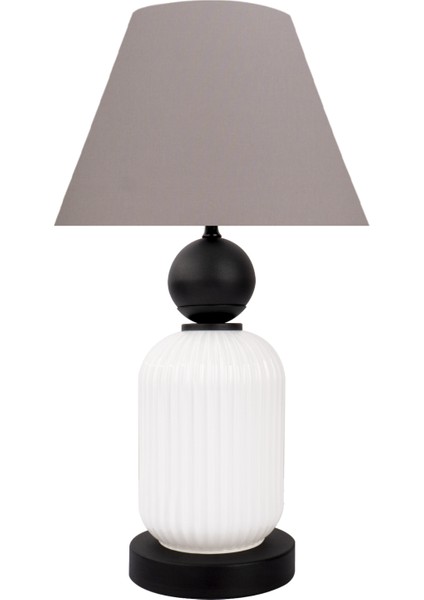 Lotus Opal Black - White Koni Cam Abajur
