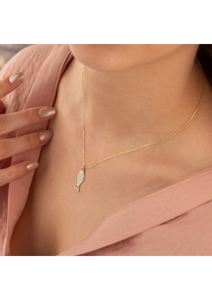 Mineli Origami Balık Gümüş Kolye fırsatları