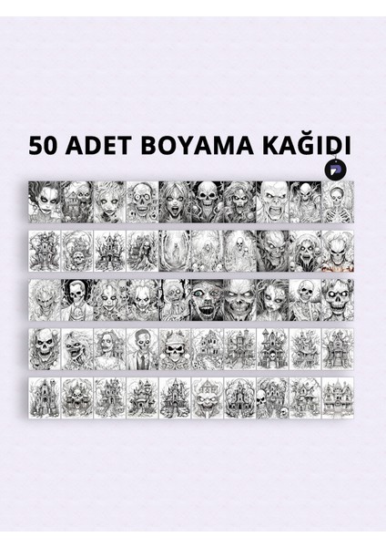 Korkunç Düşler Yetişkin Boyama Kitabı, Korku Mandala Boyama Kitabı, Boyama Defteri, Boyama Sayfaları fiyatları