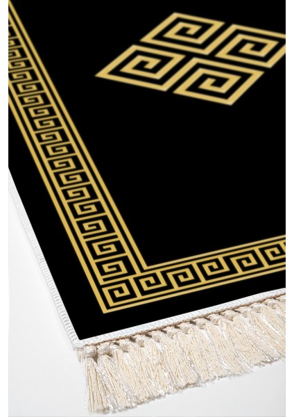 Dijital Salon Halısı Yıldız Deri Kaymaz Taban Saçaklı Modern Kathryn Gold fırsatları