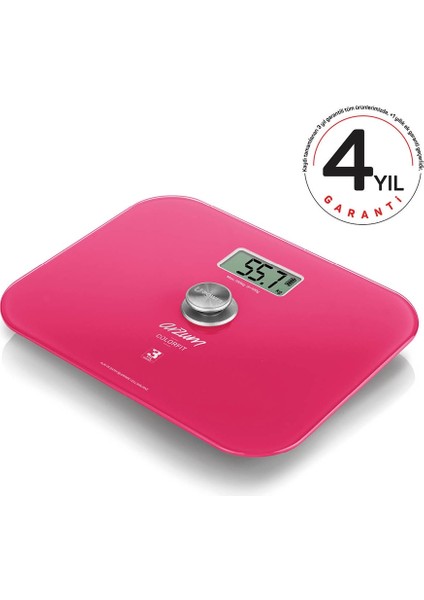 AR5034 Colorfit Çevre Dostu Cam Dijital Baskül Pembe