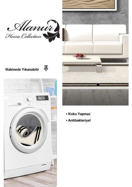 Dijital Salon Halısı Star Pamuk Kaymaz Taban Saçaklı Modern Kendra Bej modelleri