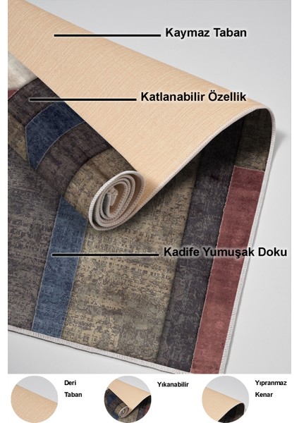 Dijital Salon Halısı Yıldız Deri Kaymaz Taban Modern Tammy Renkli indirimleri