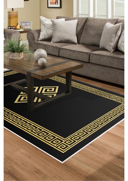 Dijital Salon Halısı Trend Keçe Kaymaz Taban Modern Kathryn Gold