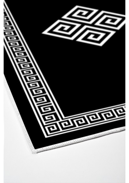 Dijital Salon Halısı Trend Keçe Kaymaz Taban Modern Kathryn Siyah fırsatları