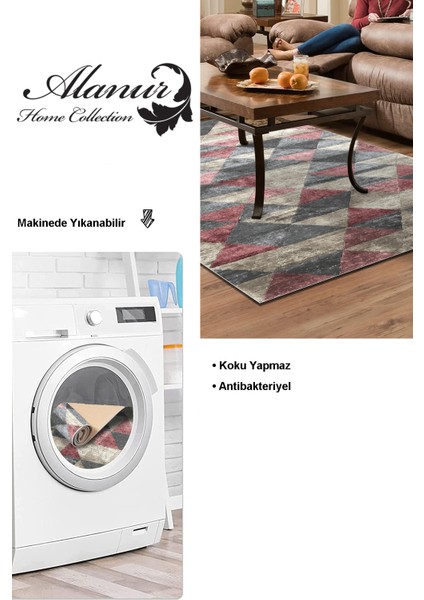 Dijital Salon Halısı Yıldız Deri Kaymaz Taban Iskandinav Kitty Pudra