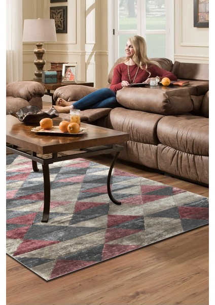 Dijital Salon Halısı Yıldız Deri Kaymaz Taban Iskandinav Kitty Pudra