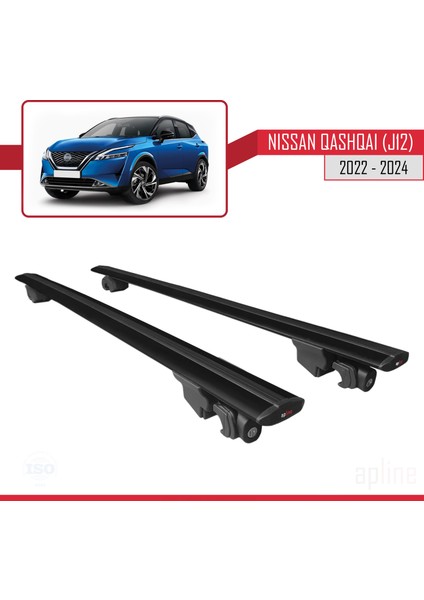 Nissan Qashqai 2022 ve Sonrası ile Uyumlu Hook Model Anahtar Kilitli Ara Atkı Tavan Barı Siyah indirimleri