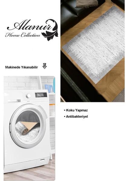 Dijital Salon Halısı Yıldız Deri Kaymaz Taban Modern Evelina Gri modelleri