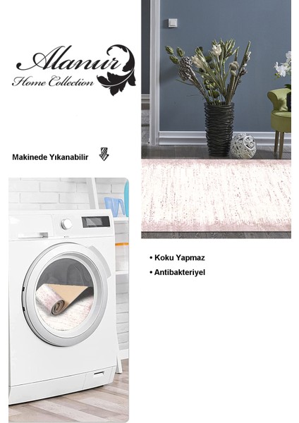 Dijital Salon Halısı Yıldız Deri Kaymaz Taban Modern Evelina Pudra modelleri