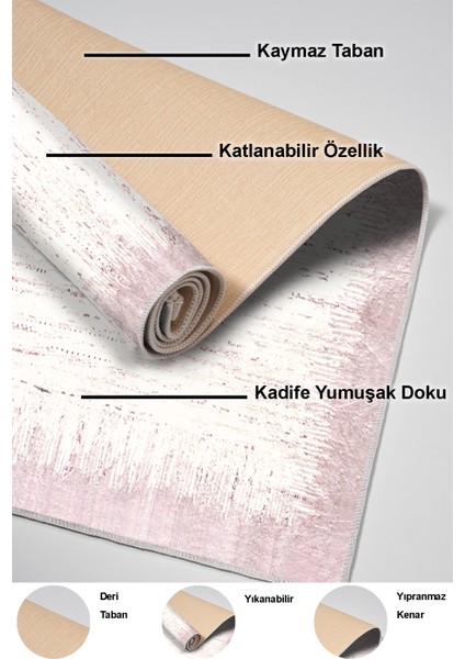 Dijital Salon Halısı Yıldız Deri Kaymaz Taban Modern Evelina Pudra indirimleri