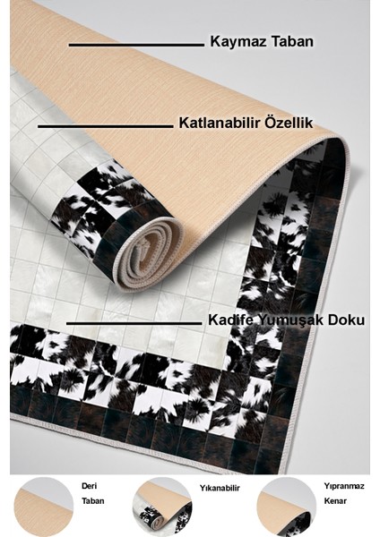 Dijital Salon Halısı Yıldız Deri Kaymaz Taban Modern Mallow Siyah indirimleri