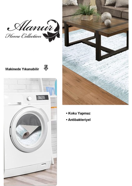 Dijital Salon Halısı Trend Keçe Kaymaz Taban Modern Evelina Mavi modelleri