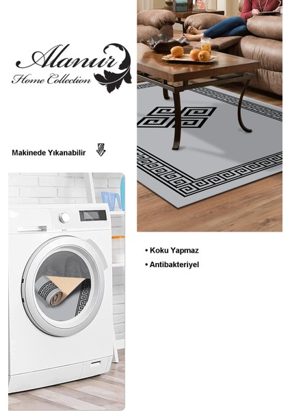 Dijital Salon Halısı Yıldız Deri Kaymaz Taban Modern Kathryn Gri modelleri