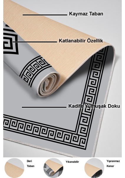 Dijital Salon Halısı Yıldız Deri Kaymaz Taban Modern Kathryn Gri indirimleri