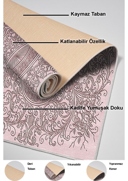 Dijital Salon Halısı Yıldız Deri Kaymaz Taban Modern Katrina Pudra indirimleri