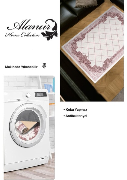 Dijital Salon Halısı Yıldız Deri Kaymaz Taban Modern Laoise Pudra