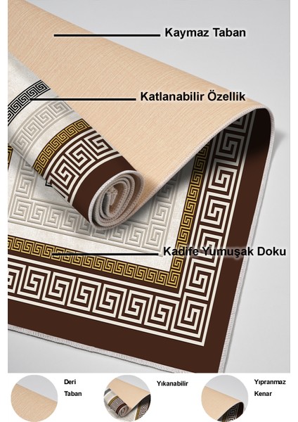 Dijital Salon Halısı Yıldız Deri Kaymaz Taban Modern Esmee Gold indirimleri