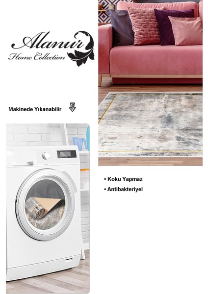 Dijital Salon Halısı Yıldız Deri Kaymaz Taban Modern Landen Gri modelleri