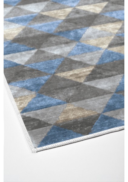 Dijital Salon Halısı Star Pamuk Kaymaz Taban Iskandinav Kitty Mavi fırsatları