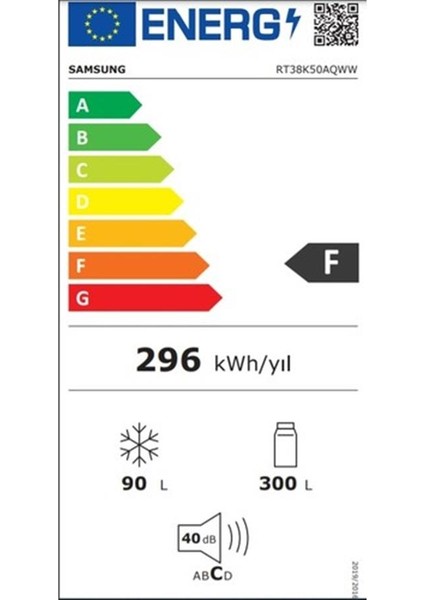 RT38K50AQWW/TR No-frost Beyaz Buzdolabı