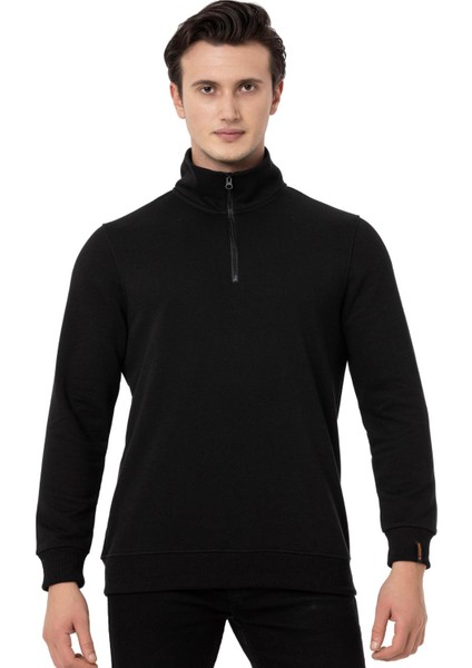 Yarım Fermuarlı Polar Siyah Erkek M1517TS
