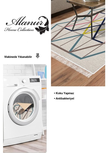 Dijital Salon Halısı Yıldız Deri Kaymaz Taban Saçaklı Modern Bay Renkli modelleri