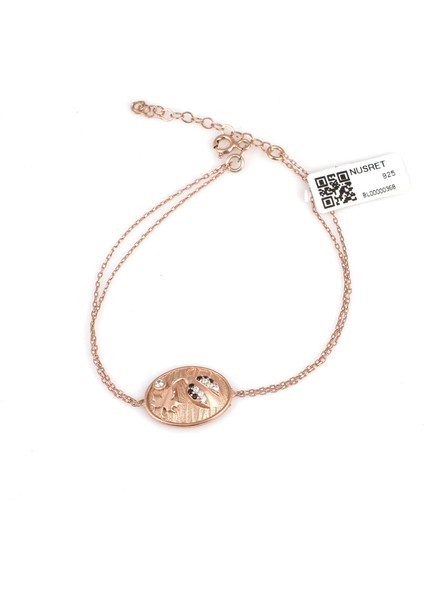 925 Ayar Gümüş Uç Uç Böceği Yapraklı Zincir Bileklik