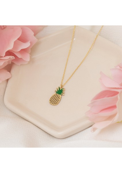 Mineli Ananas Şeklinde Gümüş Kolye fiyatları