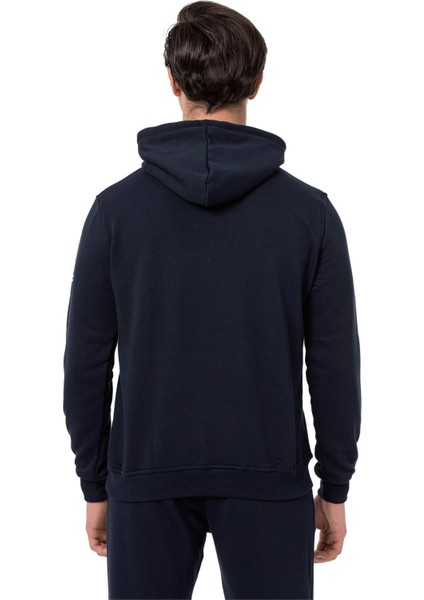 Lacivert Erkek Kapüşonlu Basic Sweatshirt M1518TL