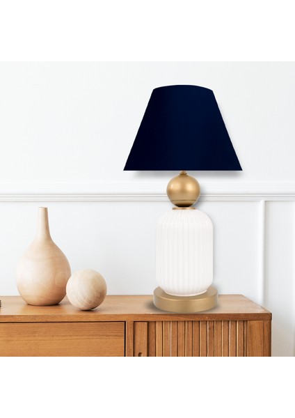 Lotus Gold - White Koni Cam Abajur