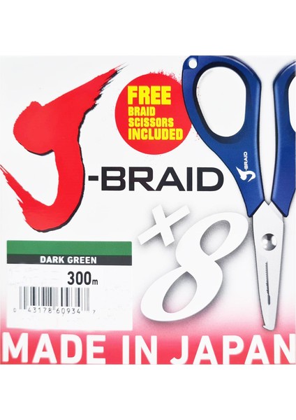 Jbraid 8b Koyu Yeşil 300M Ip Misina (Makas Hediyeli)