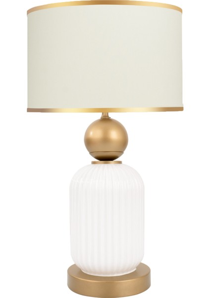 Lotus Gold White Cam Abajur