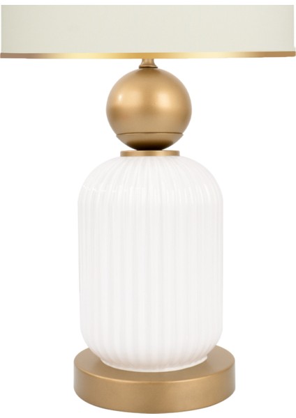 Lotus Gold White Cam Abajur