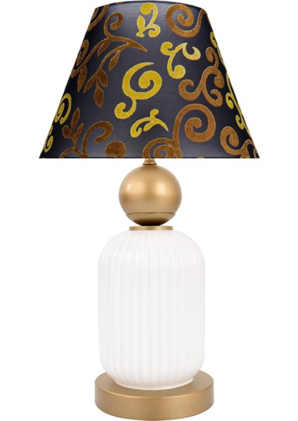 Lotus Gold - White Koni Cam Abajur
