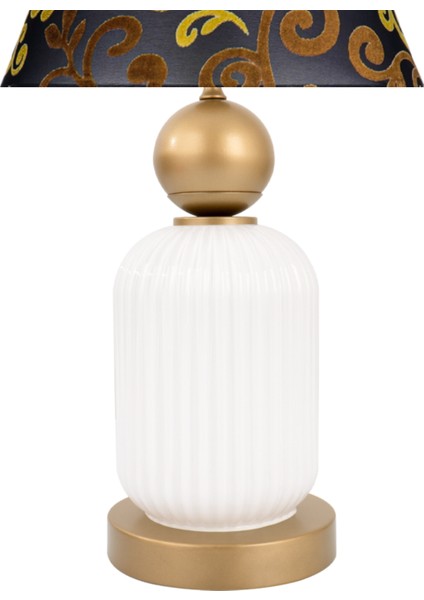 Lotus Gold - White Koni Cam Abajur modelleri