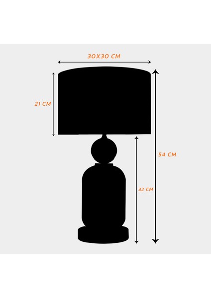 Lotus Opal Black Contrast Cam Abajur