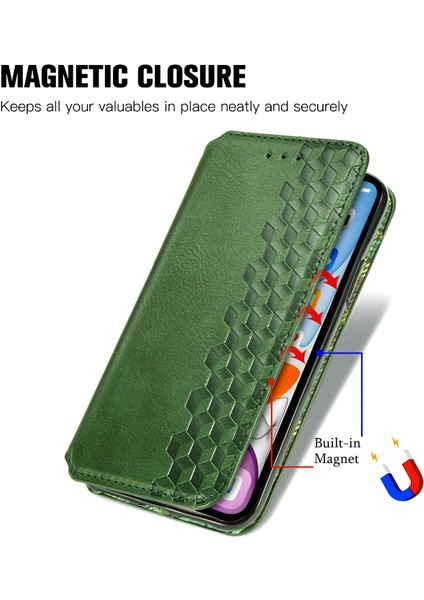 iPhone 11 Kart Tutuculu Cüzdan Kılıfı, Pu Deri Çevirme Çubuğu Darbeye Dayanıklı Kapak (Yurt Dışından)