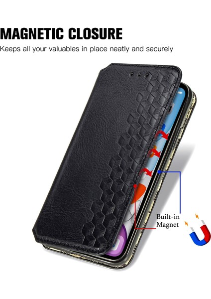 iPhone Xs Max Kart Tutuculu Cüzdan Kılıfı, Pu Deri Çevirme Çubuğu Darbeye Dayanıklı Kapak (Yurt Dışından)