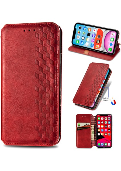 iPhone Xs Max Kart Tutuculu Cüzdan Kılıfı, Pu Deri Çevirme Çubuğu Darbeye Dayanıklı Kapak (Yurt Dışından)
