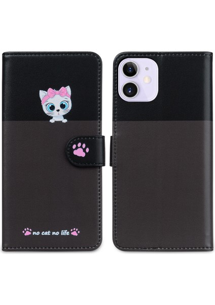iPhone 12 Sevimli Hayvan Desenli Kart Yuvalı Cüzdan Kılıfı (Yurt Dışından) indirimleri