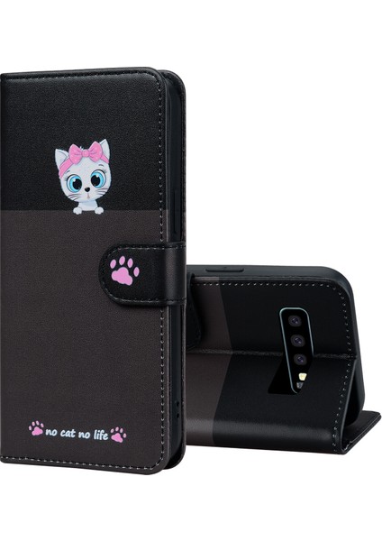 Samsung Galaxy S10 Sevimli Hayvan Desenli Kart Yuvalı Cüzdan Kılıfı (Yurt Dışından) fırsatları