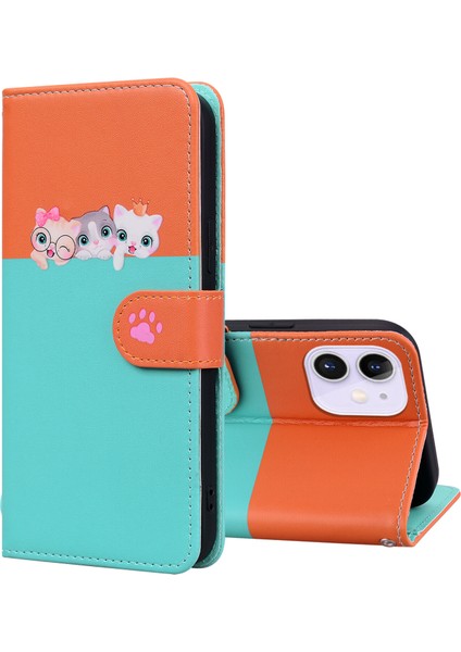 iPhone 12 Sevimli Hayvan Desenli Kart Yuvalı Cüzdan Kılıfı (Yurt Dışından) fırsatları