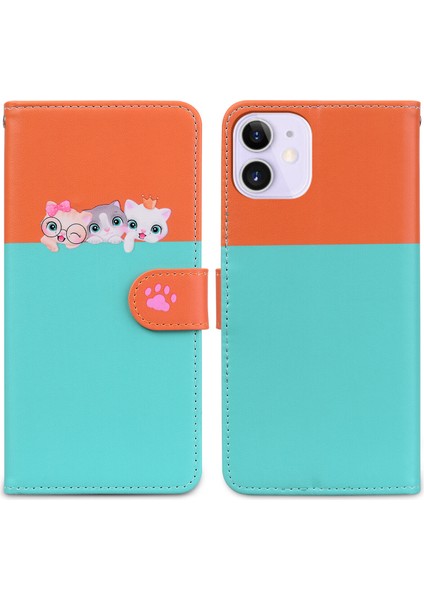 iPhone 12 Sevimli Hayvan Desenli Kart Yuvalı Cüzdan Kılıfı (Yurt Dışından) indirimleri